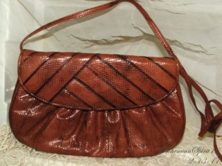 Vintage Barbara Bolan Genuine Lizard Handbag Purse