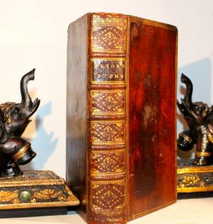 1720 RARE Antique Books Beautiful Collection Leather Vellum Library 