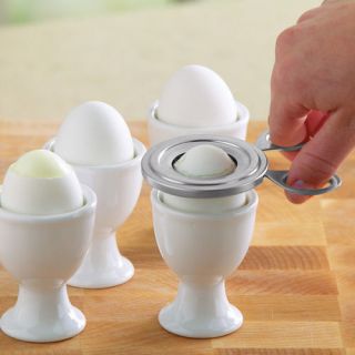 Stainless Steel Soft Boiled Egg Cup Easy Topper Cutter