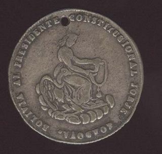 Silver Medal Coin Bolivia Potosi Cordova Anniversary RARE Holed at 5 