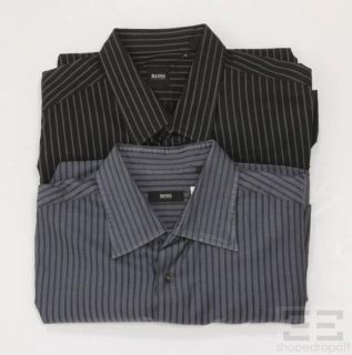 Boss Hugo Boss Mens 2pc Slate Black Oxford Shirt Set Size XL 16 5 