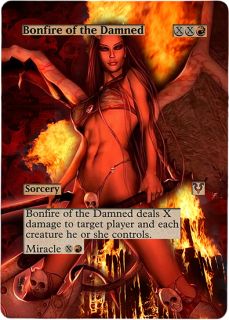 Foil Altered Art Sexy Bonfire of The Damned Avacyn Restored MTG 