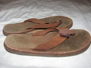 Authentic Rainbow Brown Flip Flops Sandals Womens Size 6 Used