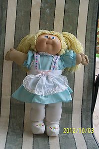 Vtg Cabbage Patch Kids Doll 1978 82 Blond Hair Blue Eyes Dressed VGC 