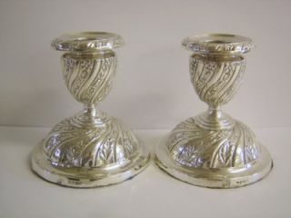   Pair Of Victorian Solid Silver Candlesticks London 1888 Joseph Braham