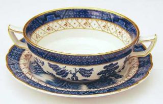 Booths Real Old Willow Blue Cream Soup Saucer 1234532