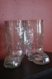 Lot of 3 Clear Boot Glass Mugs Boots Randolph 6