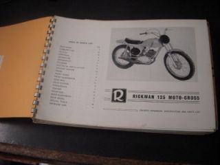Rickman 1971 125 Moto Cross Zundapp Handbook Specifications Parts Book 