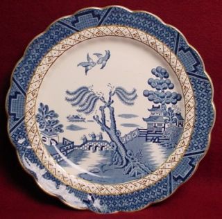 Booths China Real Old Willow A8025 Scalloped Dinner Plate