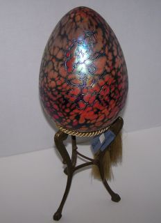 Borowski Glass Studio   Egg Sculpture and Stand