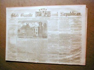 1860 Newspaper Engraving Bordentown Female College Later Boys Military 