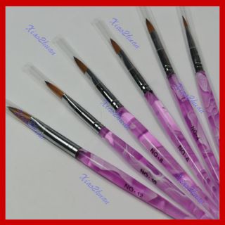  6 x Different Size Professional Acrylic Nail Art Brush