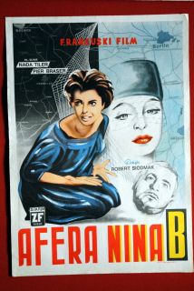   Nadja Tiller 1961 Pierre Brasseur Unique EXYU Movie Poster