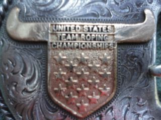   Gold Champion Trophy Buckle Won by Trevor Brazile Gist Made