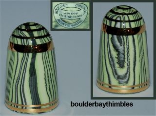 Vintage MARBLED TONY BOUCHET AGATEWARE Thimble JERSEY CHANNEL ISLANDS 