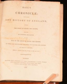 1809 Halls Chronicle Containing the History of England SCARCE