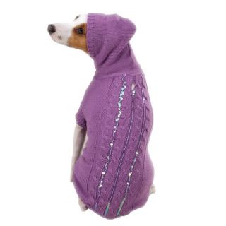 Lavendar Sequined Hoodie Dog Sweater Clothes XXS Teacup Pet Smoke Free 