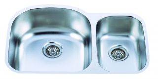 Hot Stainless Steel Kitchen Double Bowl Sink Undermount Overflow Drain 