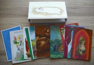   religious theme christmas greeting cards huge lot unused nos boxed set