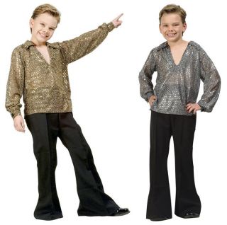   Fever Child Boy Costume Gold Silver Sequin Shirt Costumes 91071
