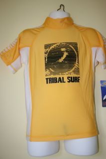 Tribalsurf Boys Rash Guard Surf Shirt SPF 50 Rgcap Ylw