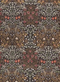 RARE Rose Hubble Art Nouveau William Morris Fabric Blackthorn Brown 