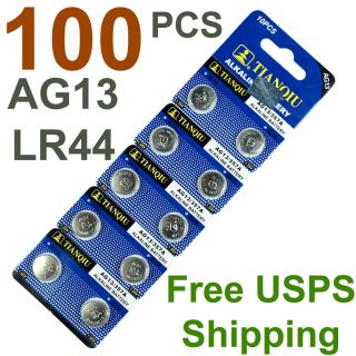 100 PCS LR44 AG13 357 LR1154 1 5V Alkaline Battery Watch Lighter US 