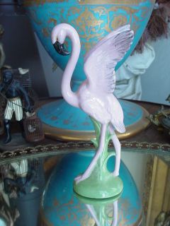   Pottery Wings Apart Flamingo Bird Figurine Brad Keeler