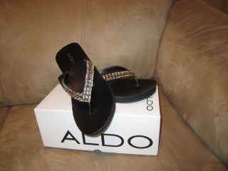  Aldo Black Sandals Flip Flops