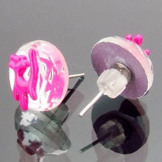 Adorable Purple Cat Quality Painting Stud Earrings 643
