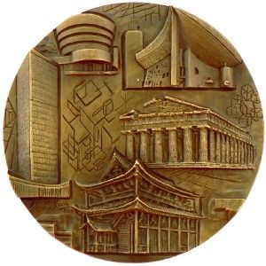 ARCHITECTURE MASTERPIECES   FAMOUS ARCHITECTS TRIBUTE XXL Bronze Medal 