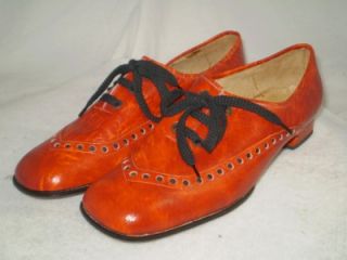   Italy Wingtip Oxford 60s Red Brick Marbled Leather Lace Up 9 B
