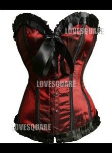 Lovely Lingerie Brick Red Ribbon Bustier Corset s XL
