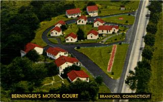 Branford Connecticut Ct 1940s Berningers Motor Court Vintage Linen 
