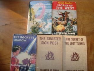 14 Vintage Boys Book Lot Rick Brant Tom Swift Jr Hardy Boys Set B5C 