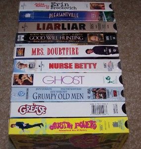 Ten Great Comedy Drama VHS Movies Mrs Doubtfire Liar Liar 