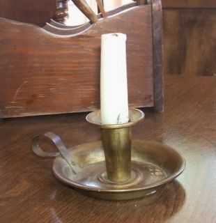 Antique Brass Candle Holder Chamber Candlestick Holder from Farm House 