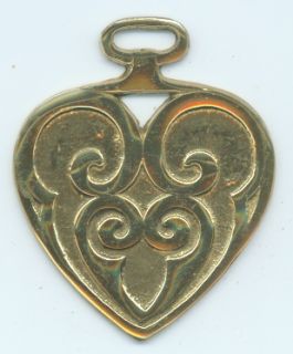 celtic heart horse brass