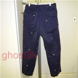 Mens J Crew Broken in Chino Pants, Embroidered Golf Clubs 100% Cotton 