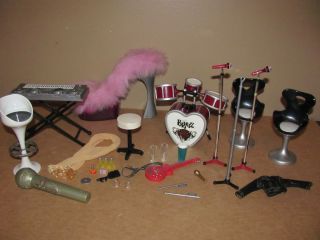 Bratz Barbie Rock Angelz Instruments Trendy Doll Diaroma House 
