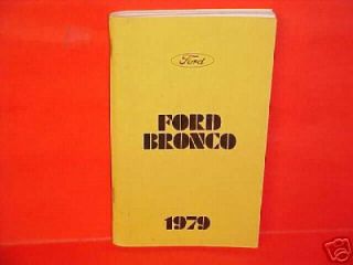 1979 Ford Bronco Owners Manual Service Book Canada