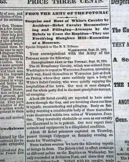   CHICKAMAUGA Chattanooga TN Braxton Bragg 1865 Civil War NYC Newspaper