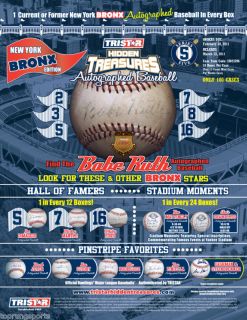 Tristar Hidden Treasures Bronx Edition Autographed Series 5 NY Yankees 
