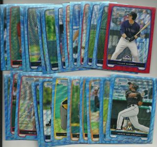 2012 Bowman Chrome Blue Wave Lot of 24 w 1 Red RD 7 25