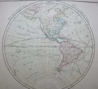Brion Copper Map Hemisphere North South America 1760