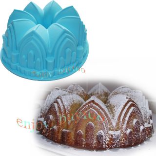 Large CROWN Swirl Bundt Cake Pan Bread Chocolate Bakeware Silicone 
