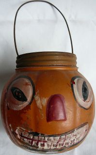 OLD GLASS PUMPKIN CANDY CONTAINER 1905 GERMAN VERY NICE RARE