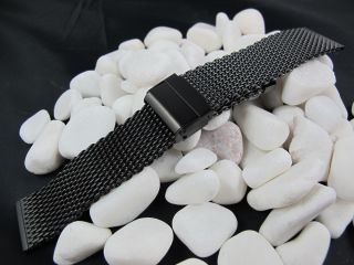   Stainless Steel mesh bracelet BLACK New Design Watch replacement band