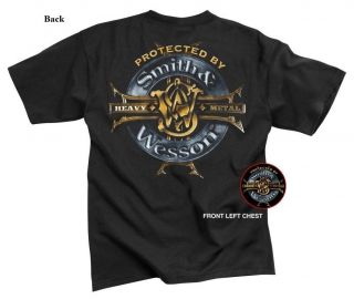 Smith & Wesson Heavy Metal T shirt Pistol Handgun Police Army and Navy 