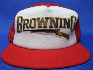 VINTAGE BROWNING FIREARMS MESH HAT ADVERTISING .22 COLLECTORS BOX CASE 